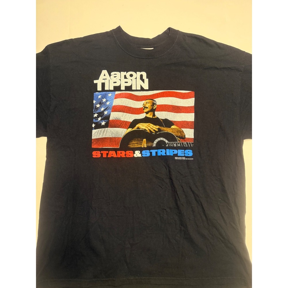 Aaron Tippin Stars & Stripes 2003 Tour Shirt Mens XXL Black Country Music Eagle